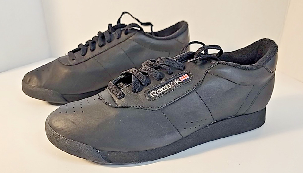 Reebok Classic Princess Womens Size 9 Black Athletic Leather Shoes Sneakers NIB